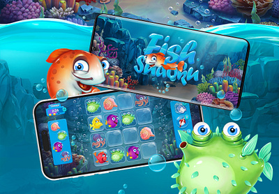 Fish Sudoku 2d animation app art cute design fish game illustration logo sudoku ui underwater ux