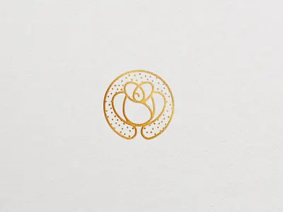 Flower icon branding delicate elegant flower gold graphic design icon illustration illustrator metal simple vector