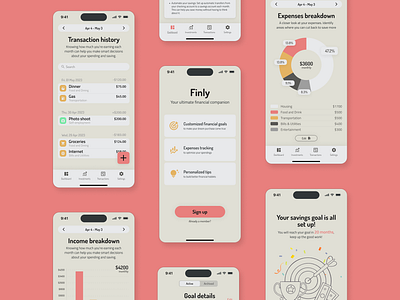 Finly - personal finance management mobile app app design branding design ios app mobile app ui ux