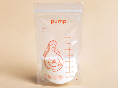 Pump - illustration baby breast cute design illustration milk mom pumping soft