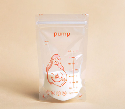 Pump - illustration baby breast cute design illustration milk mom pumping soft