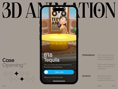 Case Opening / 3D Animation 3d 818 animation app c4d cinema4d crypto desert funny happy ios marketplace mobile motion graphics nft party redshift slider ufo ui