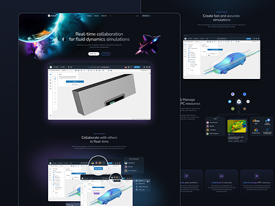 Main page collaboration customers dark theme dicehub planet site space technology templates work