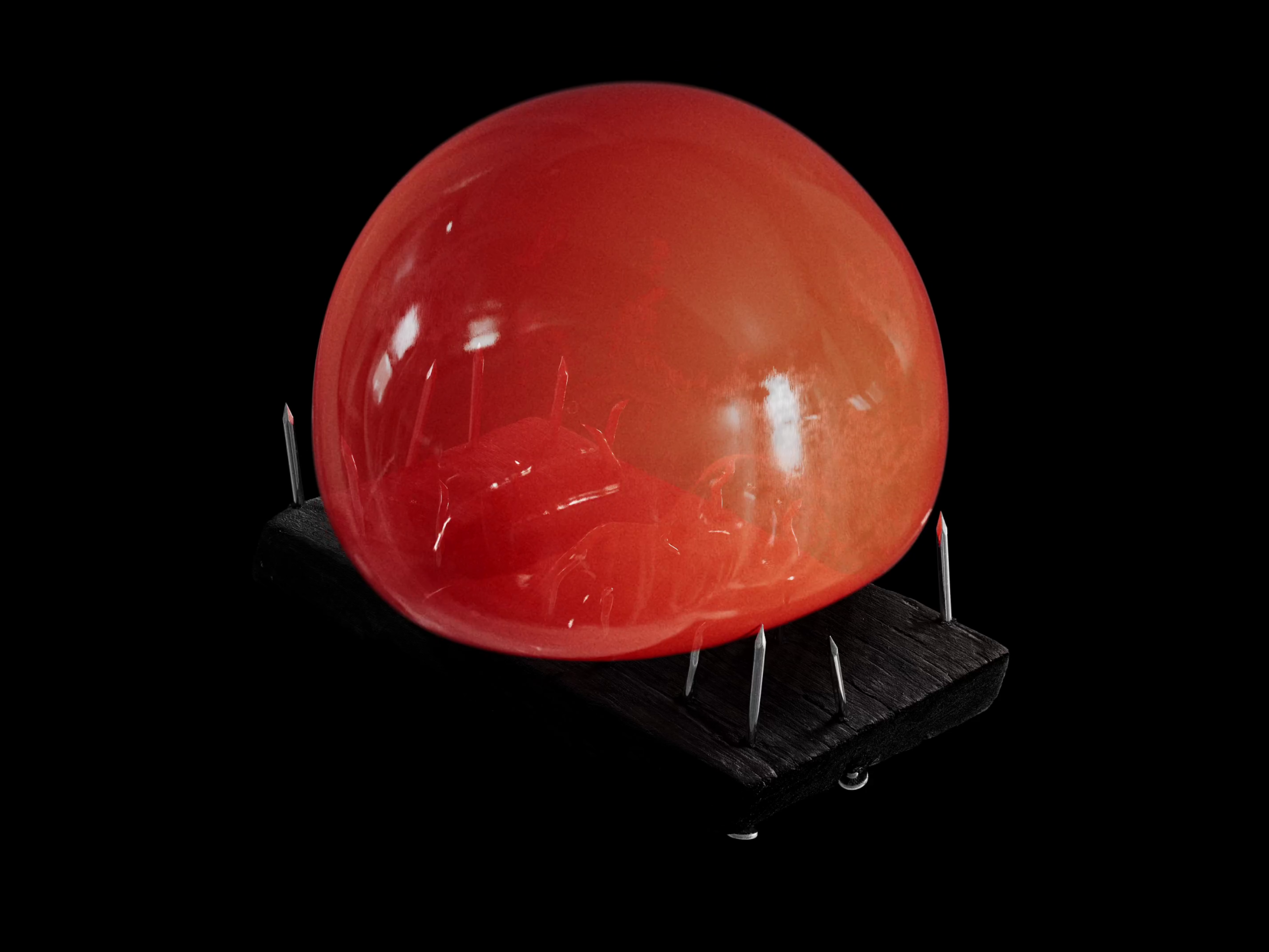 Ball 3d 3dart 3dartist 3dartwork animation artdirection ballon c4d cgi cinema4d houdini motion graphics nails red redshift sidefx simulation softbodies vellum