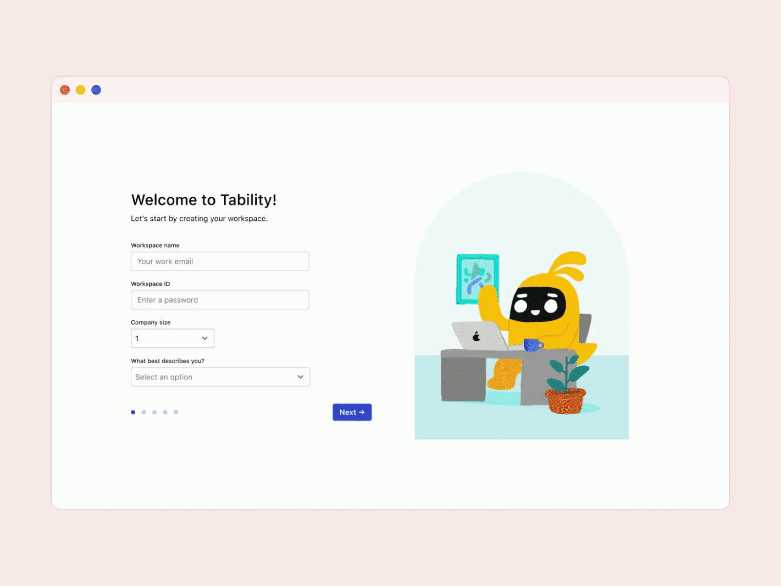 Tability On-Boarding Refresh app character drawing forms illustration onboarding procreate ui
