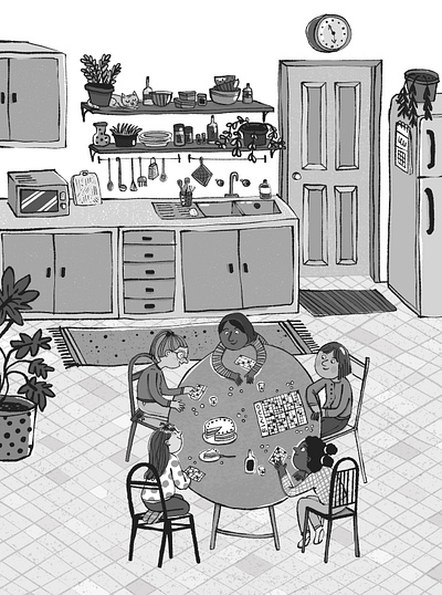 Playing time black and white children childrens book early readers illustration photoshop