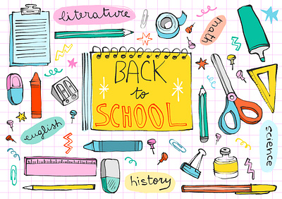 Back to school advertising design editorial illustration pattern photoshop school