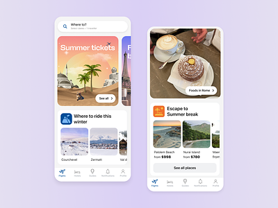 Travel Metasearch App airtickets app collage design guides poster travel ui ux visual design