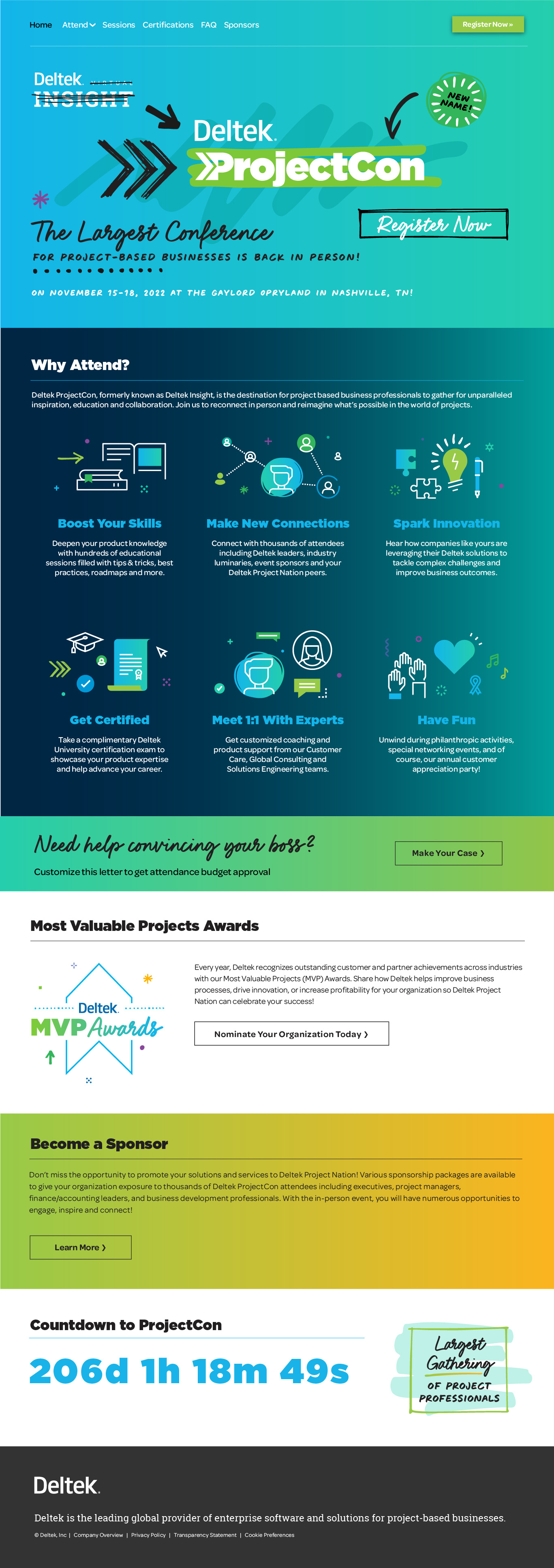 Deltek ProjectCon 2022 Website conference web website