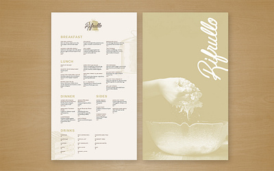 Rifrullo – Café Menu Design brand identity branding cafe cuisine design food graphic design logo menu print restaurant typography
