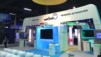 Netbrain Technologies – CiscoLIVE 2017 Booth booth branding design exhibition design graphic design print signage tech technology tradeshow tradeshow booth typography vector