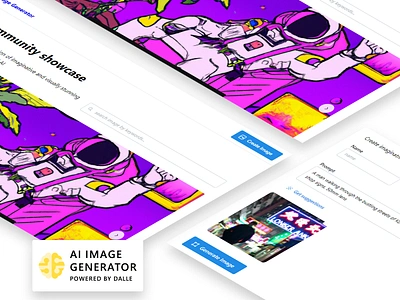 AI Image Generator Application dalle 2 mantine next openai react uidesign vite web design website