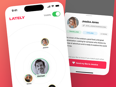 LATELY - dating app IOS design dating app dating app uxui design design ios app design ios design mobile app ui design mobile ui design tinder design ui ui design ux ux design