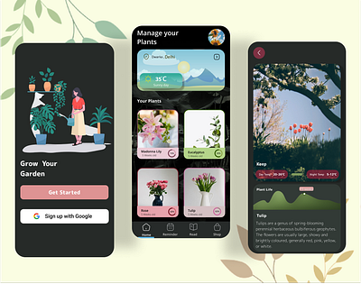 Grow your garden with us. applicatio figma management mobiledesign plant plant management app ui uidesign user interface ux