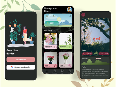 Grow your garden with us. applicatio figma management mobiledesign plant plant management app ui uidesign user interface ux