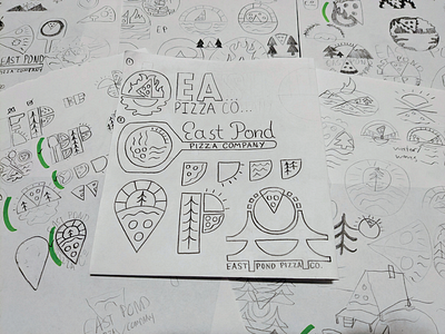 East Pond Pizza Company - Concept Logo Sketches adobe adobe illustrator adobeillustrator brand design branding colorful concept design graphic design illustration illustrator logo logomark pizza sketch sketches vector wip work in progress workinprogress