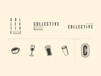 Collective Café & Bar – Logo System brand identity branding cafe design graphic design illustration logo typography vector