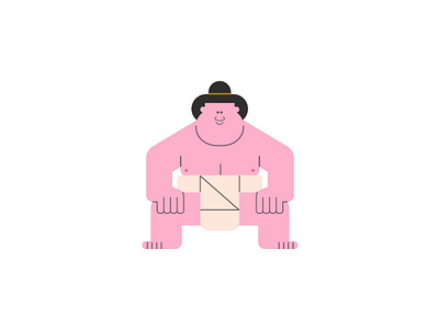 Sumo friend asian character character design cute design digital art illustration man pink sumo vector