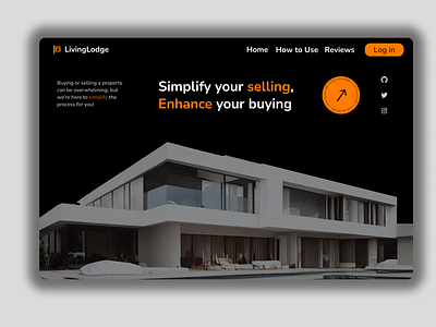 Living Lodge - Real estate agency agency aplication app app design app realestate apple architecture brand content section design hero section landing page startup ui ui|ux realestate ux web web design web realestate website