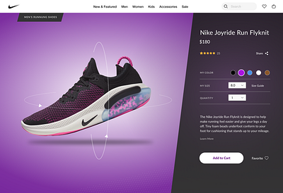 Nike – Product Page v.2 colors design product ui