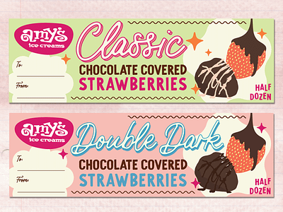 Chocolate Covered Strawberry Labels illustration label strawberry