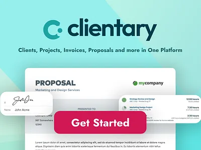 Clientary Banner Ad banner branding display ad landing logo marketing proposal saas