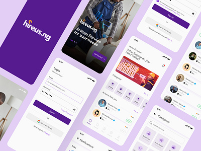 Case Study - Hiring Platform app app development case study clean cleaning design ecommerce handy handyman hire home services house illustration mobile app on demand repair repair man uiux ux woocommerce