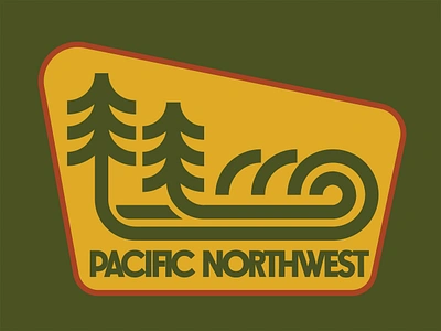 PNW Retro Wave badge design illustration logo outdoors pacific northwest patch pnw pnw retro retro retro badge vintage wilderness