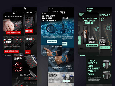 Email Design Practice–Ridge, MVMT, DSC adobe illustrator branding dark color scheme design dsc e commerce email design email designer figma graphic design icon design illustration manly manly products online store ridge wallet