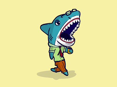 Office Shark business character illustration monday ocean office office worker shark