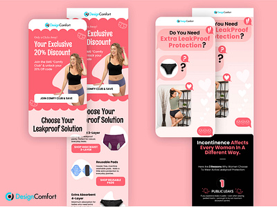 Email Design–Design Comfort adobe illustrator design design comfort email design femenine figma graphic design illustrator underwear