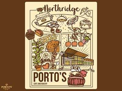 Tote Bag Illustration–Porto's Cafe and Bakery adobe illustrator bakery bakery illustration branding celebration color design design graphic design illustration portos procreate