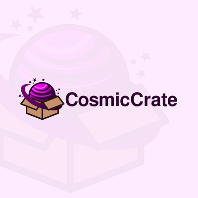 Logo Design for Cosmic Crate branding commission cosmic design freelance work graphic design logo logo design branding planet planetary vector