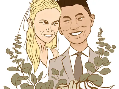 Wedding Caricature Illustration–Cindy and Jacky illustration procreate sketch work