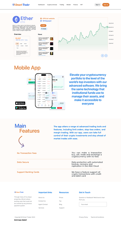 Smart Trader crypto design trade ui