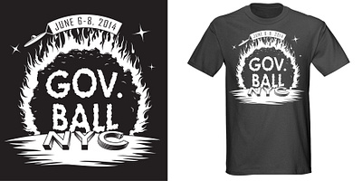 Governors Ball Music Fest Merch 2014 2014 adobe illustrator apparel design black and white design governors ball graphic design illustration illustrator merch design merchandise design music festival shirt design shirt mockup typography vector design vector illustration