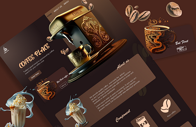 Coffee Shop Landing page coffee coffee shop graphic design tee ui uiux user exeperence design web design website