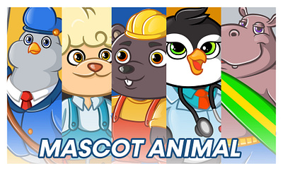 Animal Mascot - Custom Cartoon Character animal mascot cartoon 2d