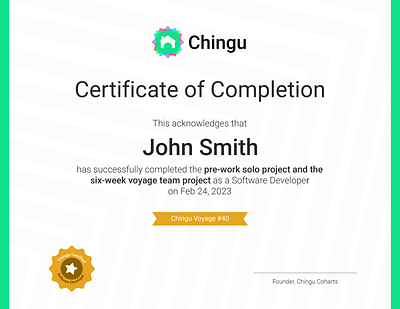 Certificate Design For Chingu.io