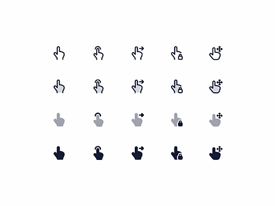Hand Gestures Icons bulk dashboard duotone gesture hand icon iconlibrary iconography iconpack icons iconset illustration interfaceicons move solid stroke swipe touch twotone webdesign