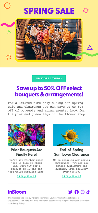 Email Design - Spring Sale email