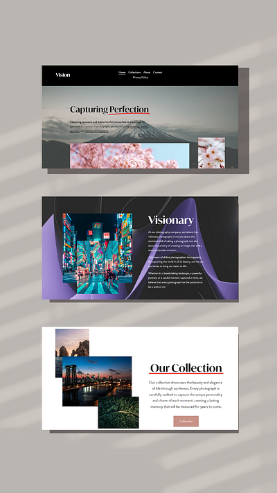 Visionary Captures branding design graphic design template ui web design website