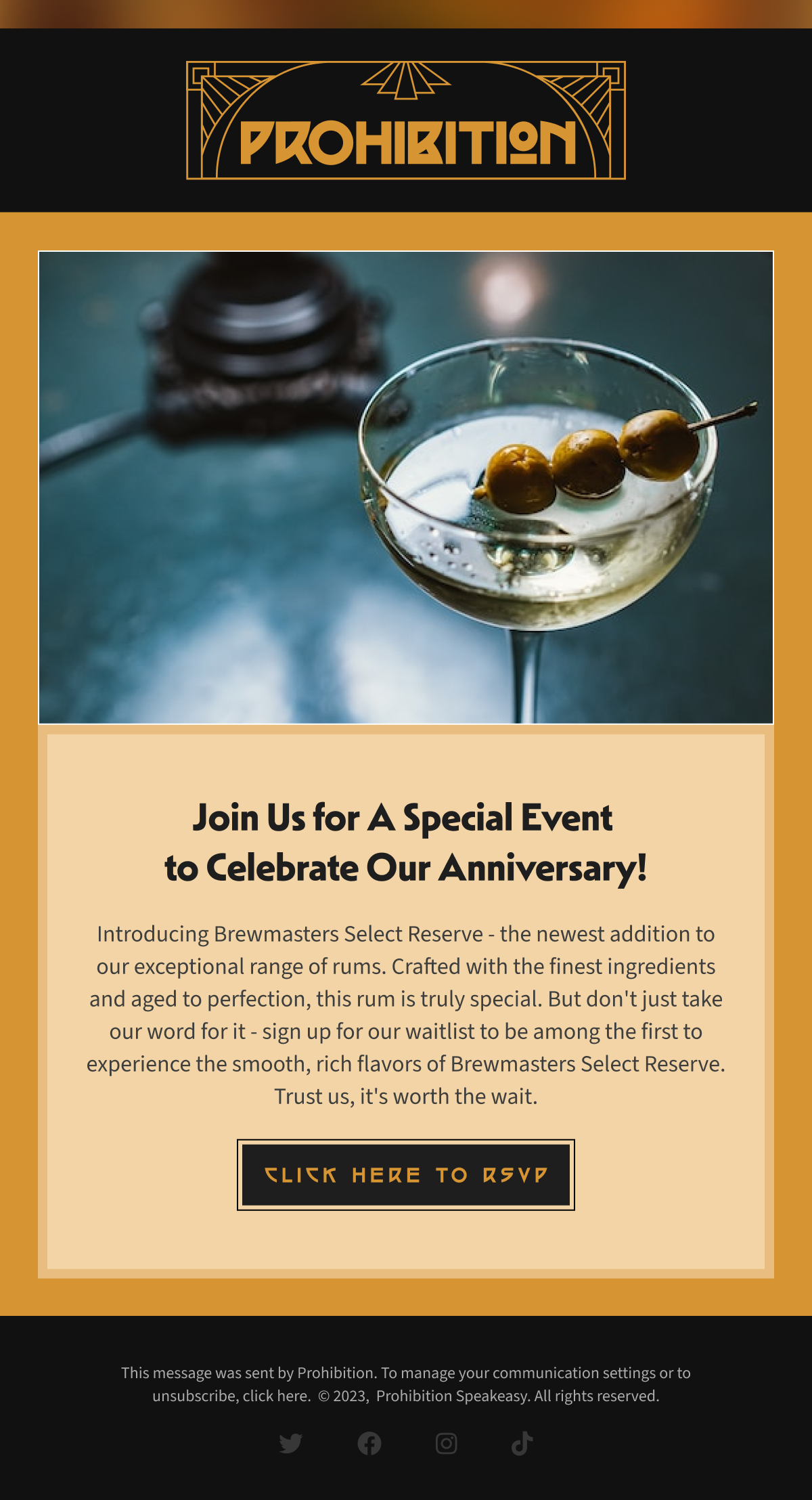 Email Design - Prohibition email