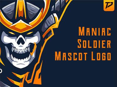 Maniac Soldier Mascot Logo apparel design branding characterdesign clothing design design esport esport design mascot logo illustration japanese japanese mythology logo mascot samurai skull