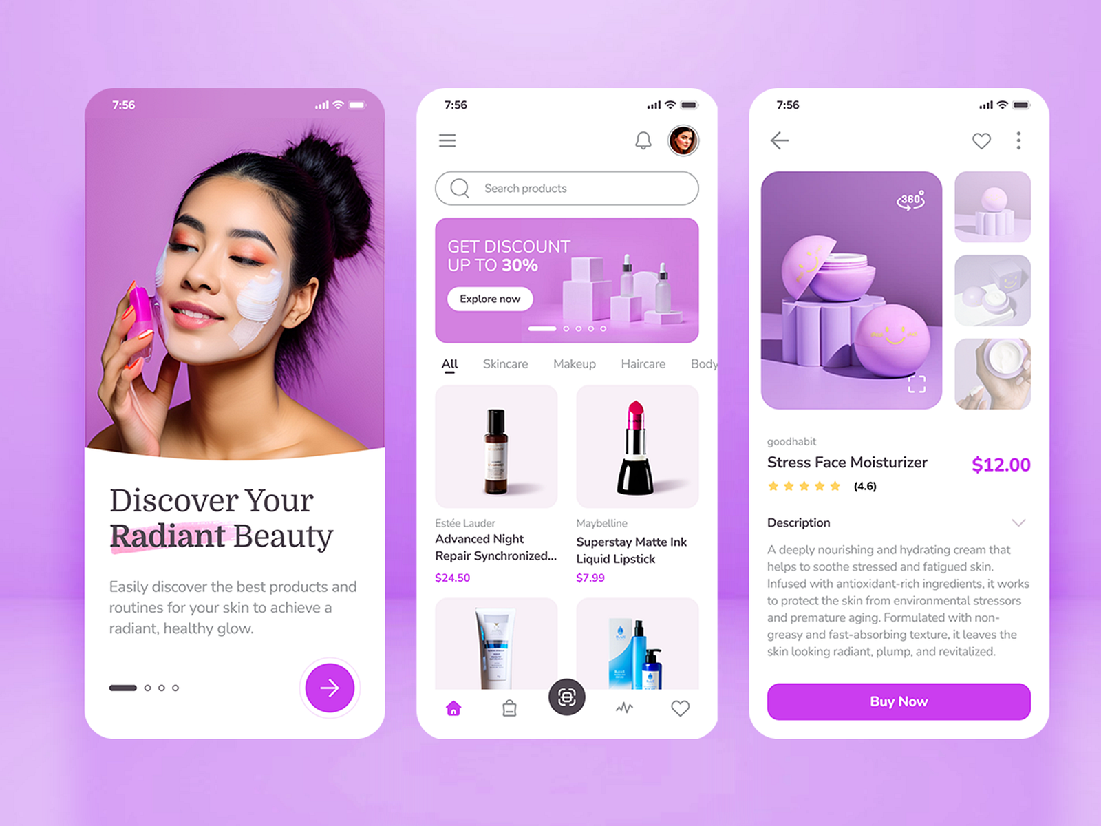 RadiantMe - Beauty Cosmetics App by Paul Laverick on Dribbble