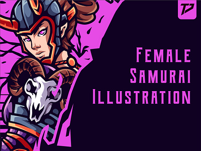 Female Samurai Illustration apparel design characterdesign clothing brand clothing design darkart design esport esport design mascot logo illustration japanese knight sakura samurai skull streetwear warrior