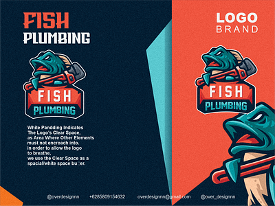 Fish Plumbing Logo branding design fish graphic design identity illustration logo mark plumbing tshirt vector