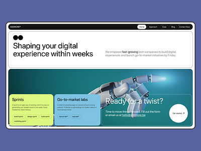 ADDMORE Landing page 3d design figma ui ux web