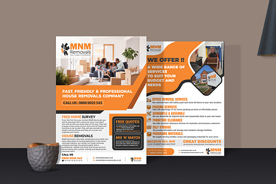 Flyer design for House moving company branding flyer design graphic design home moving flyer design logo moving company flyer design moving flyer design typography