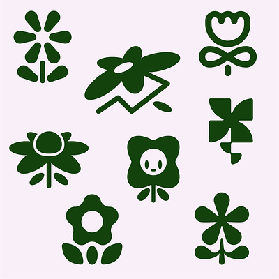 8 Flowers 2d design flower logo flower symbol icon illustration illustrator logo vector